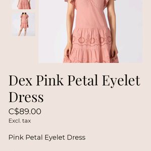 Korean Peach Cotton Schiffli Dress