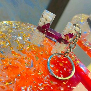 Resin Alphabet Keyring