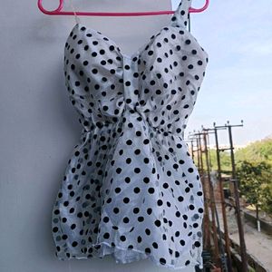 White Polka Dots Top