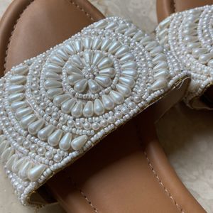 Pearl Embellished Flats