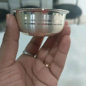 Pure Silver Katori Weight Is 19.5 Gram +Spoon