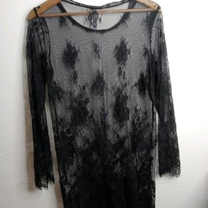 Black Casual Long Top (Women' s)