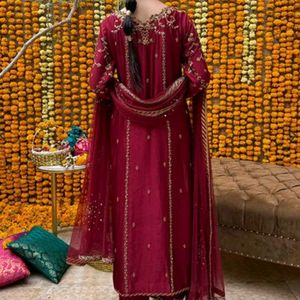 New Hand Zari Work Embroidery Dress Ne