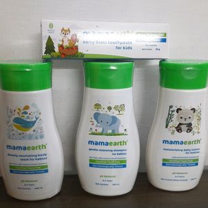 mama earth Baby Shampoo Body Wash Lotion & Paste