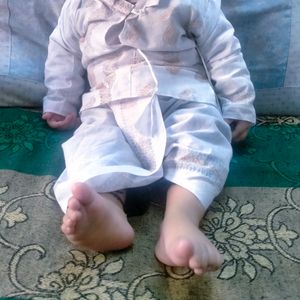 White Cute Baby Kurta Set