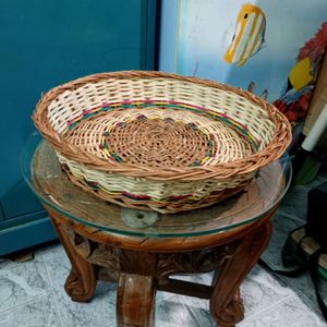 Bamboo Wooden Fruit Vegetables Basket Round Shape