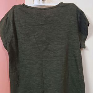 Olive Green Cropped T-shirt