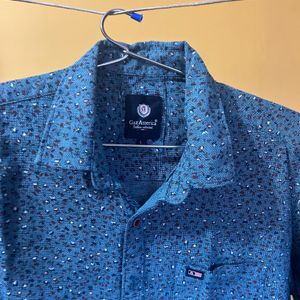 Blue Cheethah Printed Shirt With Premium Quality