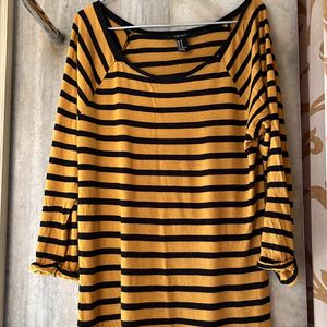 mustard mid sleeves top