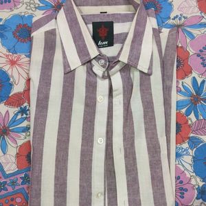 Xl Lining Pattern Formal Shirt Good Condition