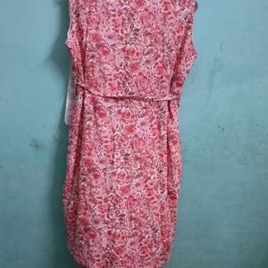 Pink Printed Casual Dress