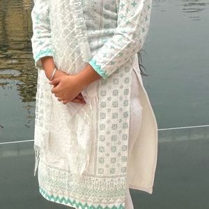 Kurti With Legging And Dupatta Suit Set For Winter