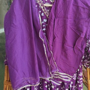 Alia Cut Purple Floral Kurta