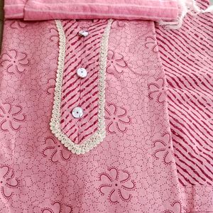 Xl Cotton Kurti Set With Duptta