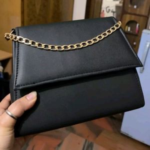 Black Classic Aesthetic Sling+Hand Bag For Women