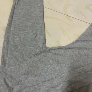 Grey Full Sleeve Jacket Top