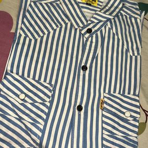 White & Blue Lining Formal Shirt…..🤍💙