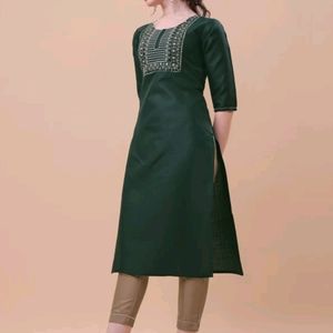 Cotton Blend Kurti Pant Set For Women