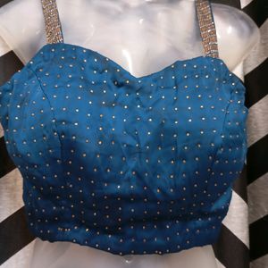 Blue Padded Blouse