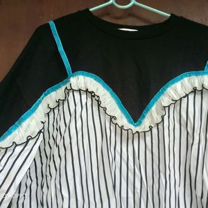 Striped layered Style blouse Korean