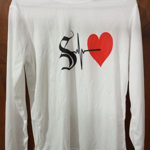 Unisex White Tshirt With S Initial