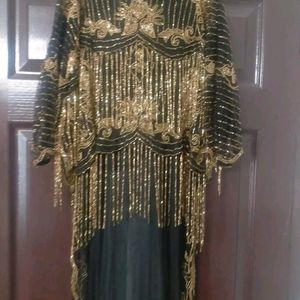 Stunning Shrug Cum  Floor Length Kaftan