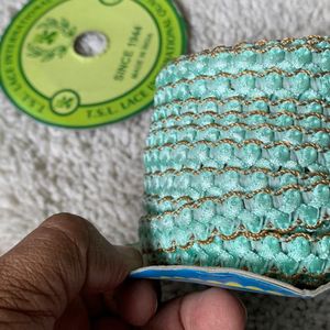 Ocean Blue Designer Thin Lace 9 Meter - 50% Sale