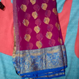 New Gorget Banarasi Saree Resham Zari