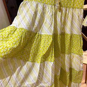 Lime Green Tiered Dress