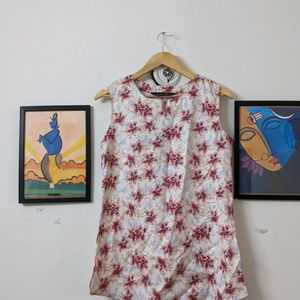 Sleeveless Short Kurti Cotton Printed Like New