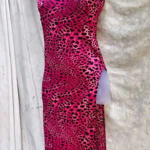 I. SEXY PINK CHEETAH PRINT LONG BODYCON