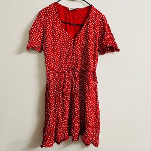 Women Red Floral Dress