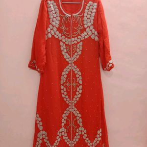 Rust Anarkali Suit