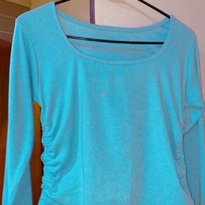 Deep Neck Blue Colour Top