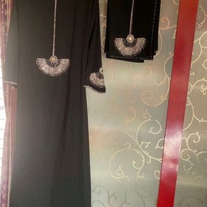 Rhinestone Work On Both Side Burkah And Hijab