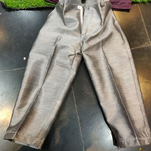 Boys' Wine Colour Shirt With Grey Vascoat And Pant