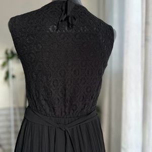 Black Long Bleated Dress