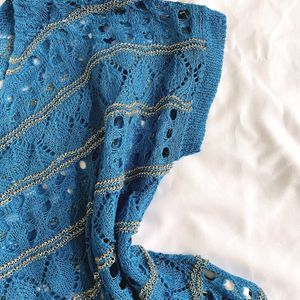 Pinterest Crochet Knit Blue Up & Down Top