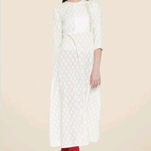 White Floral Kurta