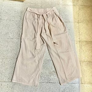 Women Peach Coloured Straight Trousers