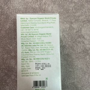 Face Serum Not Used With Original Plastic Wrapping