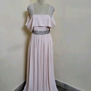 Pleated Chiffon Gown