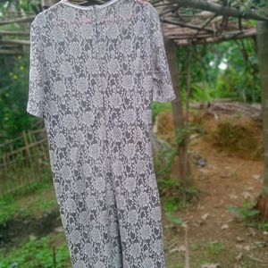 Simple Net Party Wear Dress