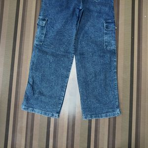 X-40 Size 34 Cargo Straight Women Denim Jeans