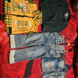 Price Drop 🥳Jeans With Suspender, 2 Jacket, Shirt