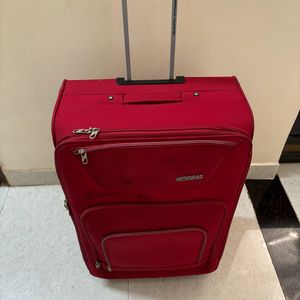 American Tourister Polyester Soft Trolley Red