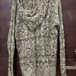 Forever 21 Olive Oversized Knitted Hoodie