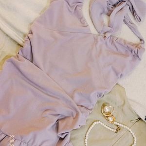 Dreamy Mermaid Style Lilac Flared Dress🌸🌷