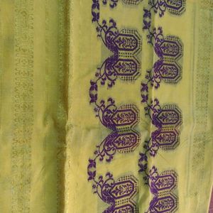 Bengal Yellow Colored Cotton Saree