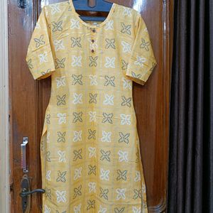 Bandhej Print Lime Yellow Colour